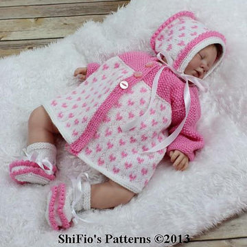 260- Hearts Matinee Jacket Knitting Pattern #260