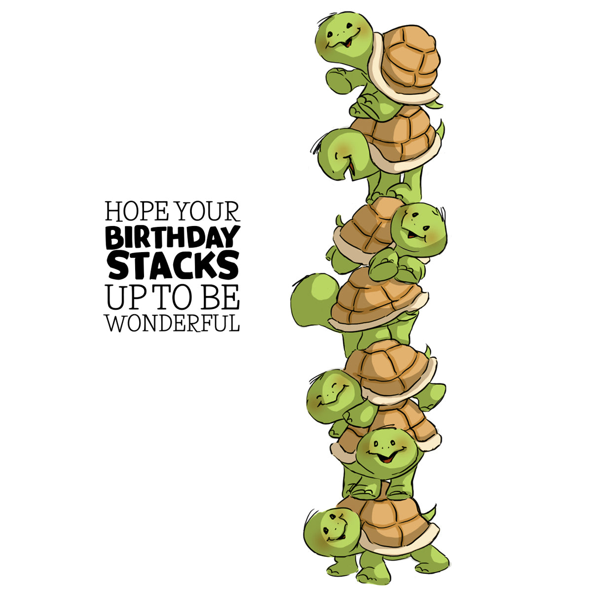 Art Impressions Stackers Cling Rubber Stamp Set - Turtle