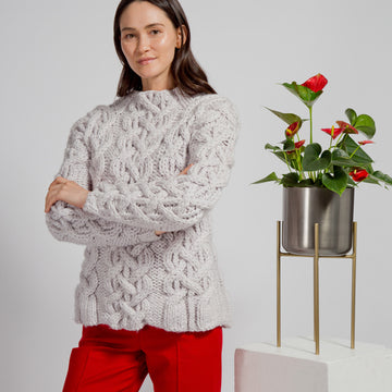 Nikka Cable Jumper - Jumper Knitting Pattern For Women in MillaMia Naturally Soft Super Chunky by MillaMia