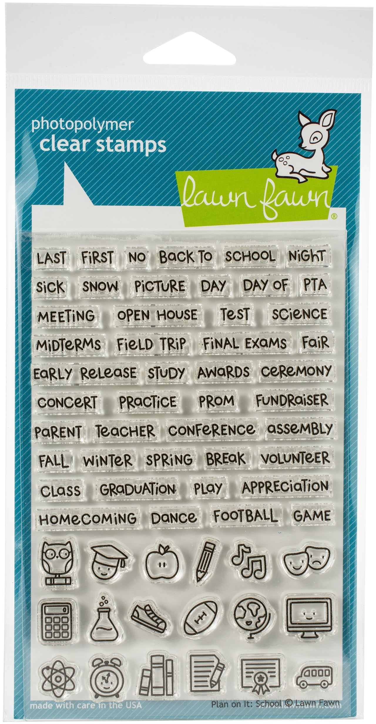Lawn Fawn Clear Stamps 4"X6" - Plan On It: School