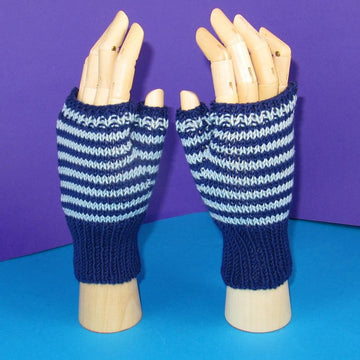 Easy Stripe Fingerless Gloves