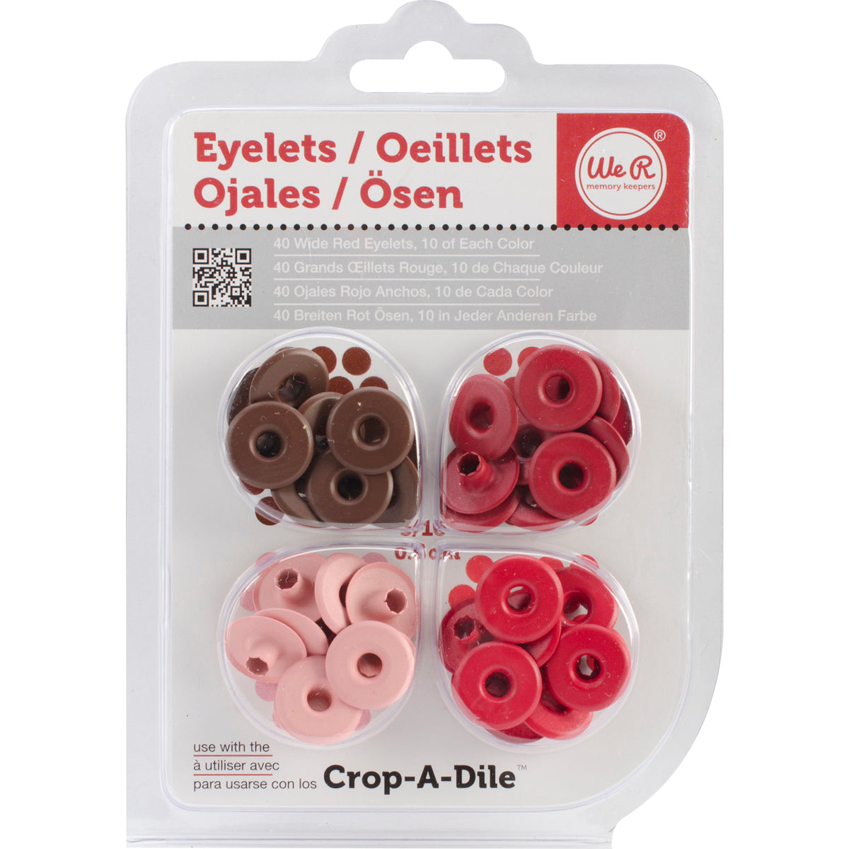 We R Memory Keepers We R Eyelets Wide 40/Pkg - Red