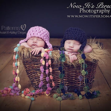 Pom Pom Tassel Earflap Hat Crochet Pattern 236