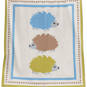 Crochet Baby Blanket - Hedgehogs