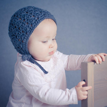 Diagonal Spike Stitch Baby Bonnet