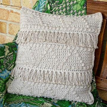 Crochet Cushion Cover Boho Zig Zag
