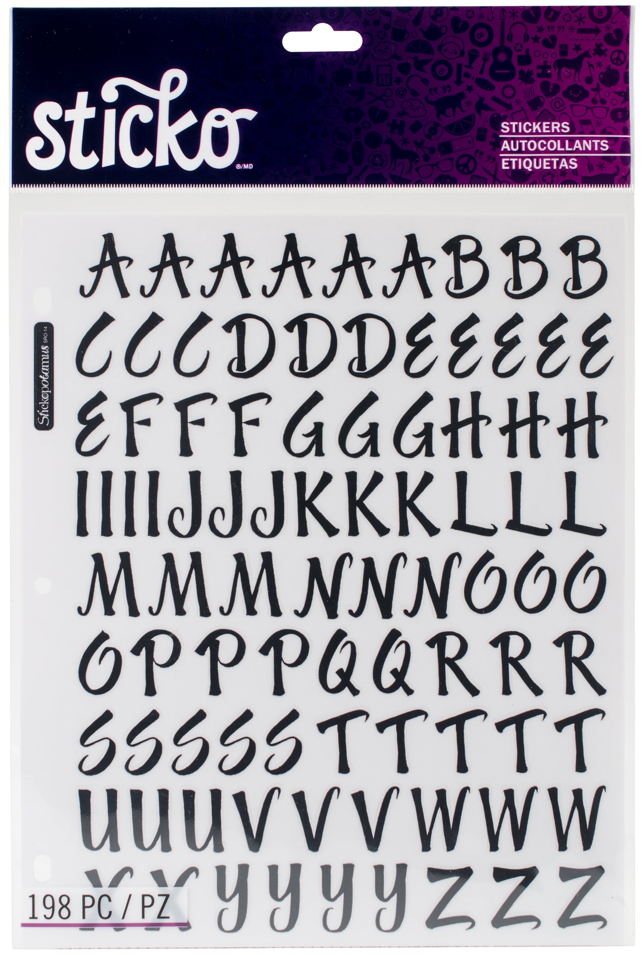 Sticko Alphabet Stickers - Brush Black