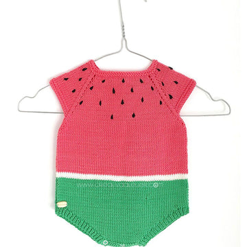 5 sizes - Knitted Watermelon Romper