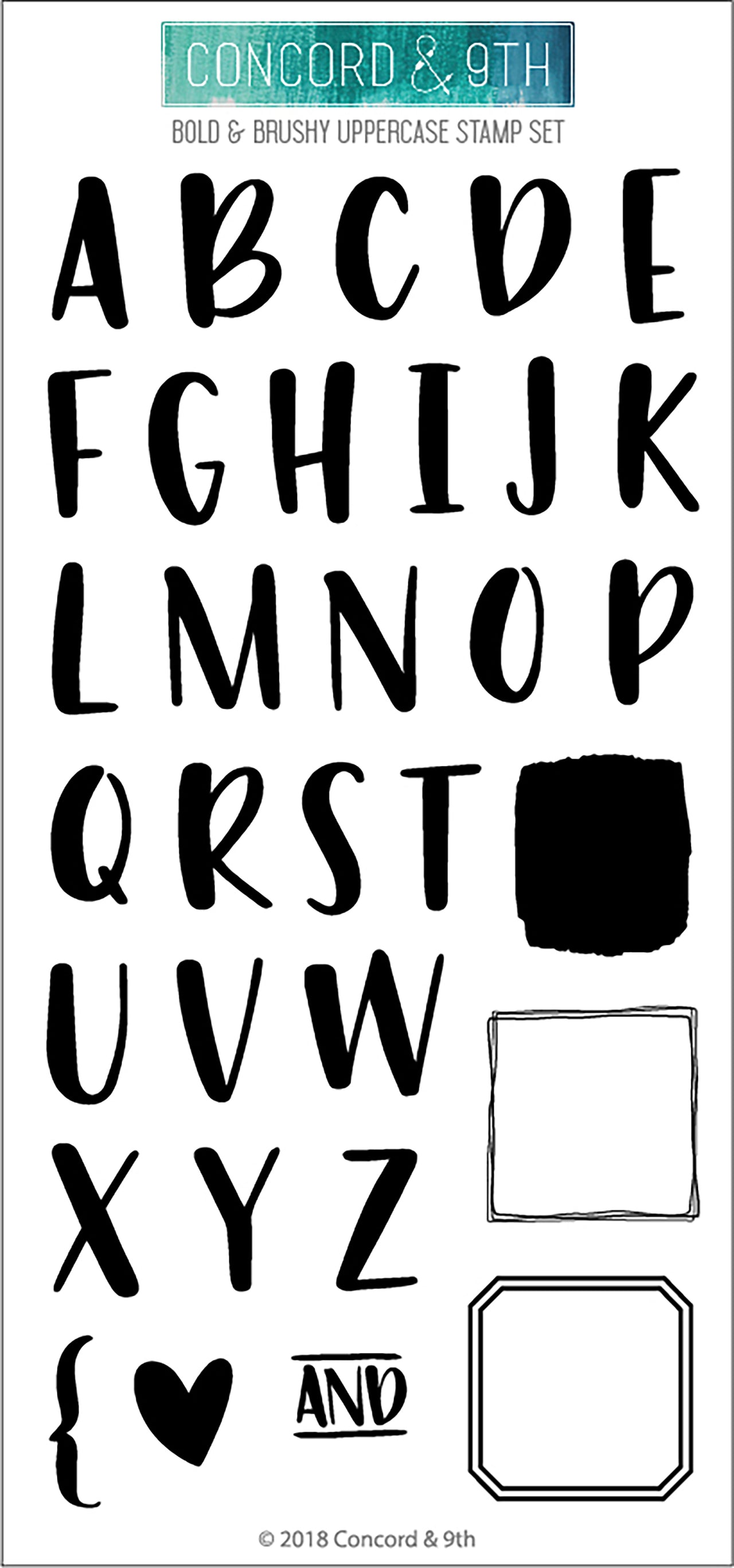 Concord & 9th Clear Stamps 4"X8" - Bold & Brushy Uppercase