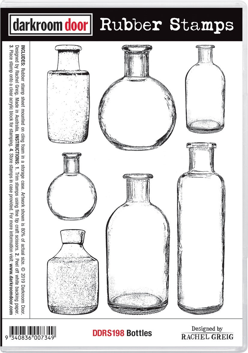 Darkroom Door Cling Stamps 7"X5" - Bottles