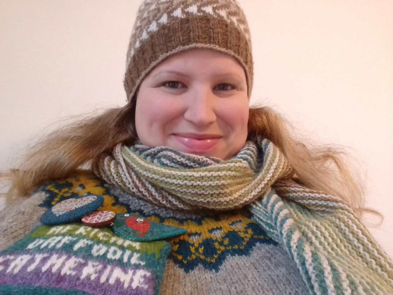Knitted name badge