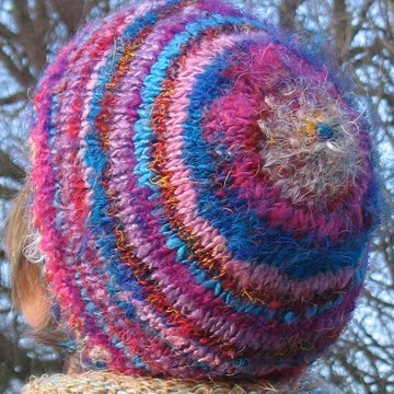 Recycled silk or silk and banana fibre beanie