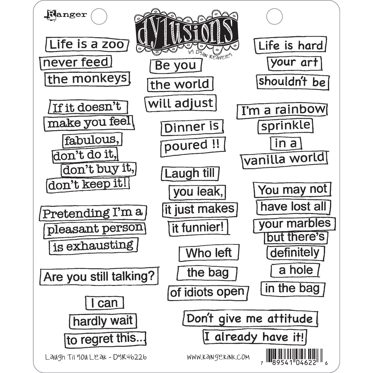 Ranger Dyan Reaveley's Dylusions Cling Stamp Collections 8.5"X7" - Laugh 'til You Leak