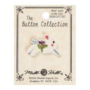 Mill Hill Button 86319 - White Leaping Bunny