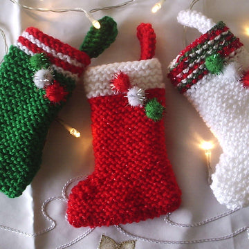 Pompom Christmas stocking cutlery holder chocolates & treats cover