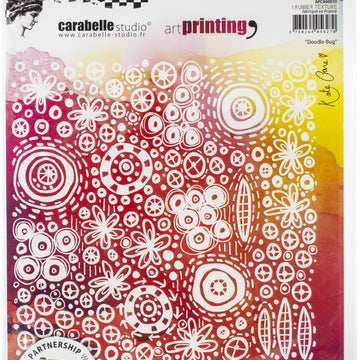 Carabelle Studio Art Printing Square Rubber Texture Plate - Doodle Bug