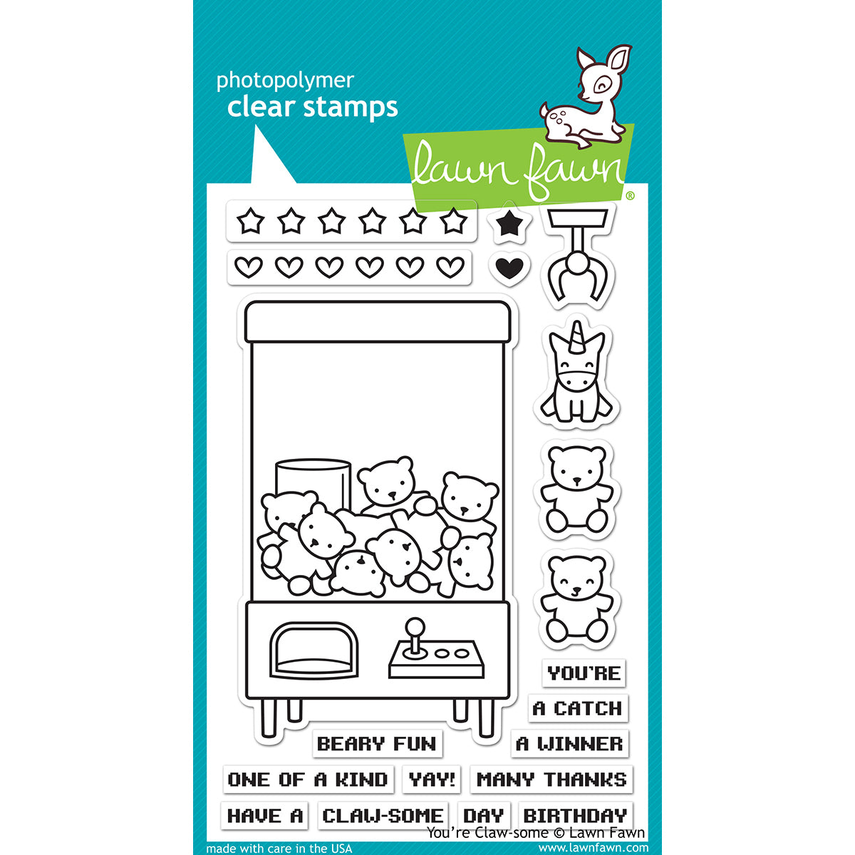 Lawn Fawn Clear Stamps 4"X6" - You're Claw-some