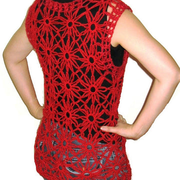 Red Hot Flaming Sunflower Top