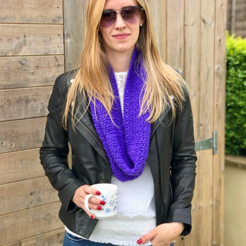 Madeleina Lace Infinity Scarf, Cowl in Patons Smoothie DK