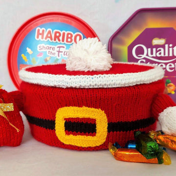 Santa Chocolate Sweet Tub Cover Knitting Pattern LH016