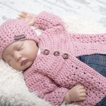 Round neck newborn cardigan 003