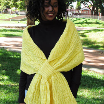 Wavy Ribbing Shoulder Wrap