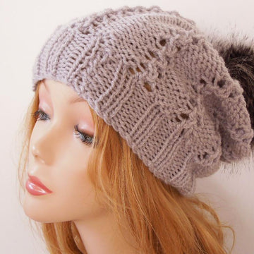 Pom Pom Slouchy Hat