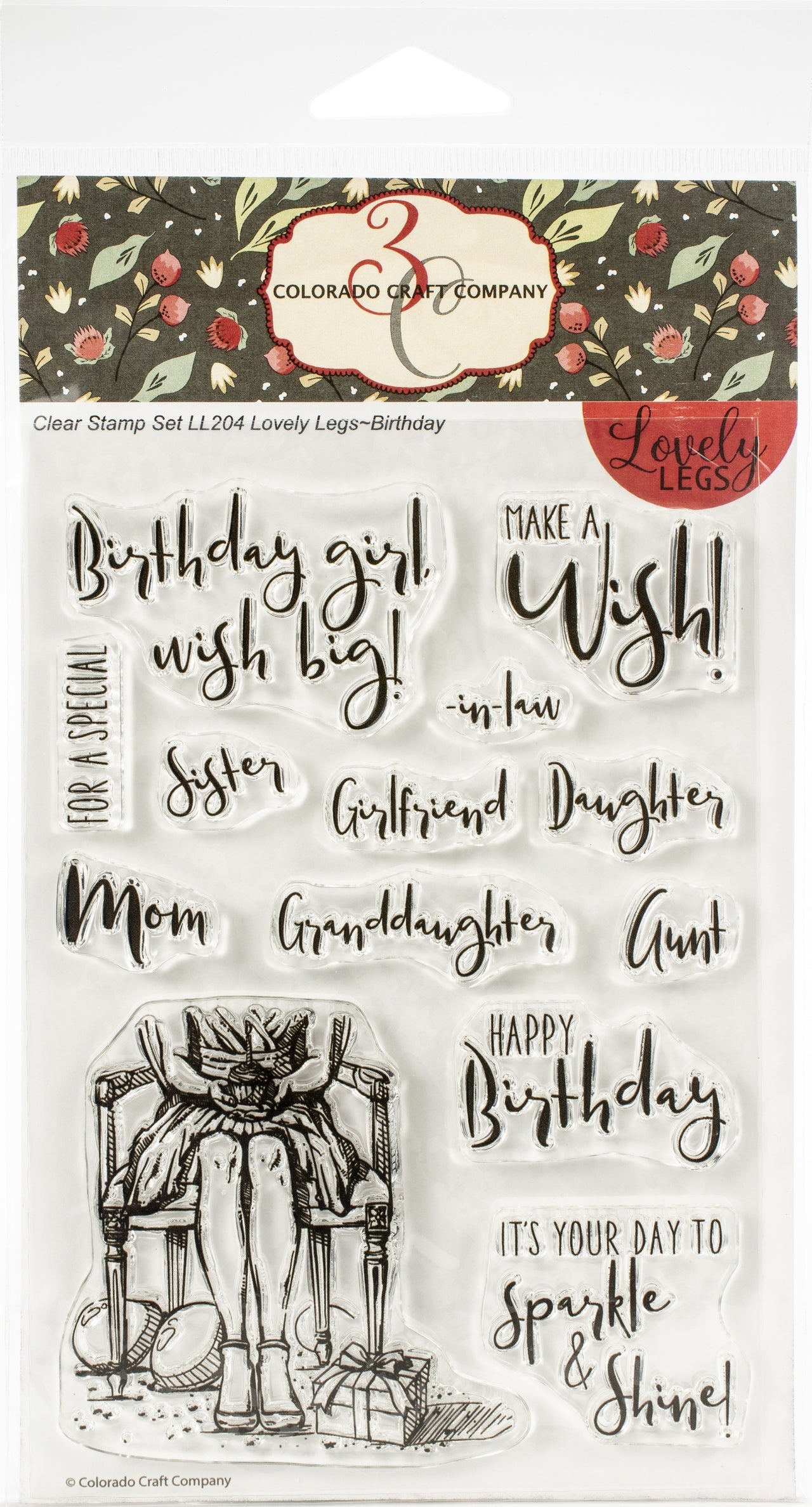 Colorado Craft Company Clear Stamps 4"X6" - Birthday-Lovely Legs