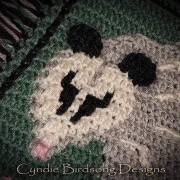 Woodland Mosaic Crochet Square - Pepper the Possum