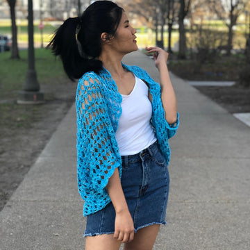 Lace shell shrug