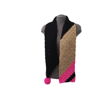 Pink Black Beige Scarf C2C