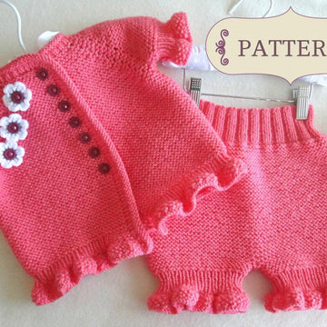 Knitting PATTERN Baby Girl Baby Pants Baby Sweater