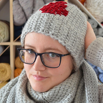 Crimson drop beanie