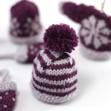 Christmas Glamour Striped Mini Beanie Decoration