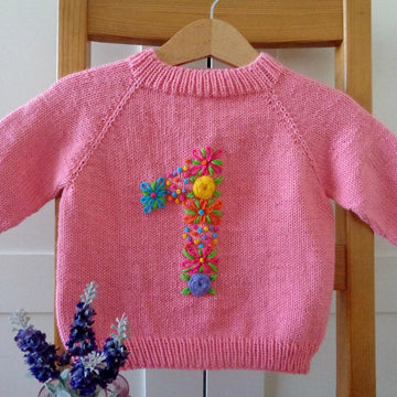 Floral Numbers Baby Cardigan
