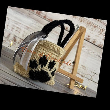 Paw Tote Bag Chocolate Orange Cover Knitting Pattern