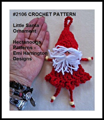 2106 - CROCHET DANGLE LEGS SANTA ORNAMENT