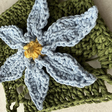 Stiff Blue-eyed Grass Flower Granny Square