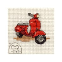Mouseloft Stitchlets - Red Scooter Cross Stitch Kit - 64mm