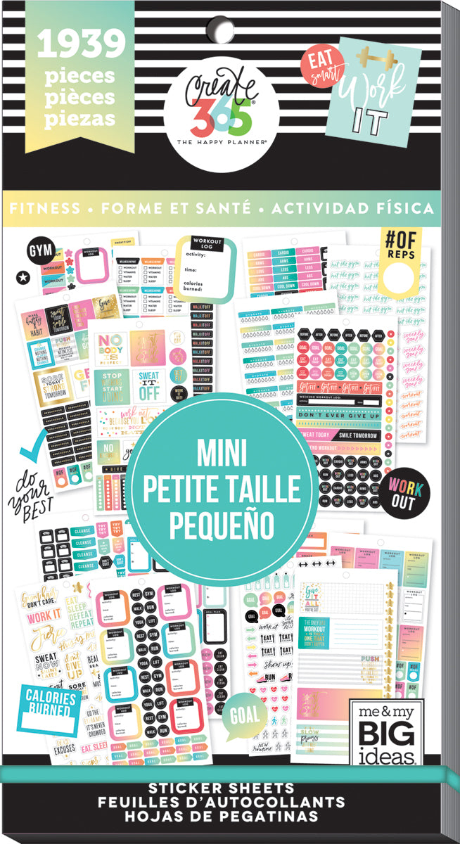 The Happy Planner Sticker Value Pack - Work It Out - Mini, 1939/Pkg