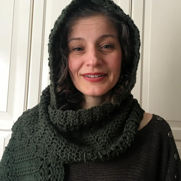 Crochet Hooded Scarf Pattern / Scoodie: Heading-Out Hooded Scarf