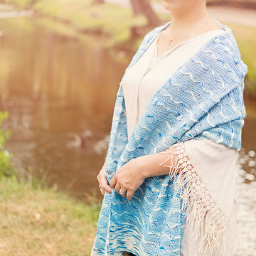 Ondicelle Lace Stole in SweetGeorgia Superwash Worsted and Cashluxe Fine - Downloadable PDF