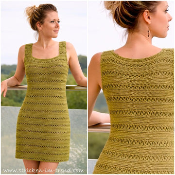 Crochet Pattern Summer Dress GreenVelvet | Cotton Crochet Dress | Women's Summer Dress PDF