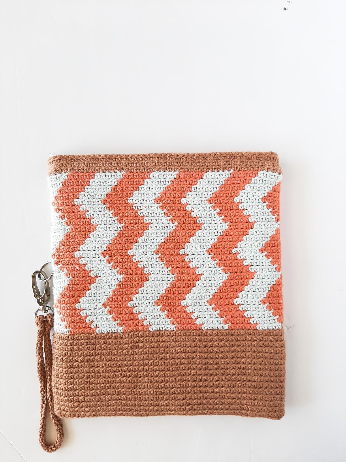Chevron Fold Over Clutch