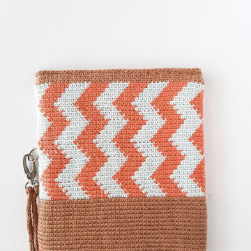 Chevron Fold Over Clutch