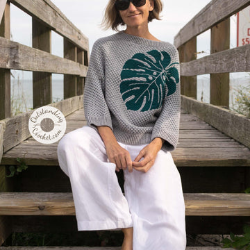 Monstera Mosaic Sweater