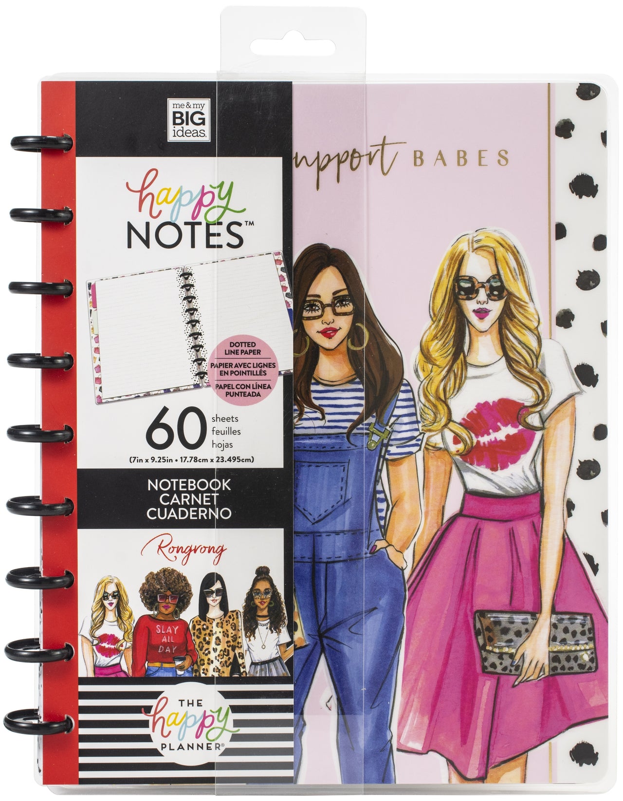 Happy Planner X Rongrong Notebooks W/60 Sheets - Babes Support Babes