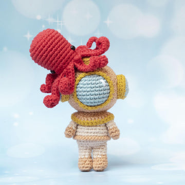 Diver and octopus