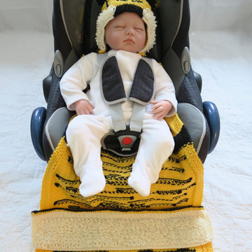 Tiger Hooded Baby Car Seat Blanket