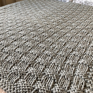 Chunky Basket Weave Blanket / Throw